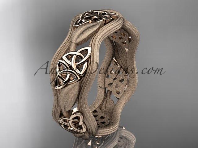 14kt rose gold celtic trinity knot wedding band, engagement ring CT7504GM - AnjaysDesigns