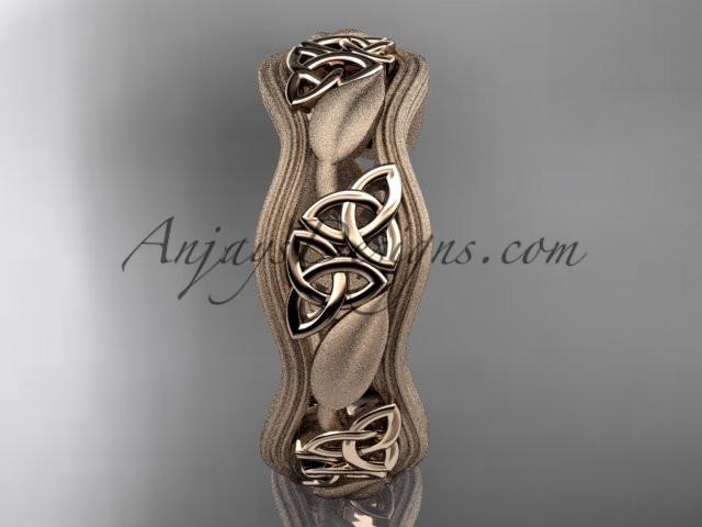 14kt rose gold celtic trinity knot wedding band, engagement ring CT7504GM - AnjaysDesigns