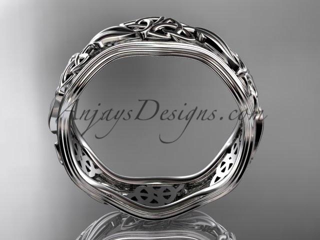 platinum celtic trinity knot wedding band, engagement ring CT7504G - AnjaysDesigns