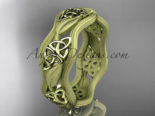 14kt yellow gold celtic trinity knot wedding band, engagement ring CT7504GM - AnjaysDesigns