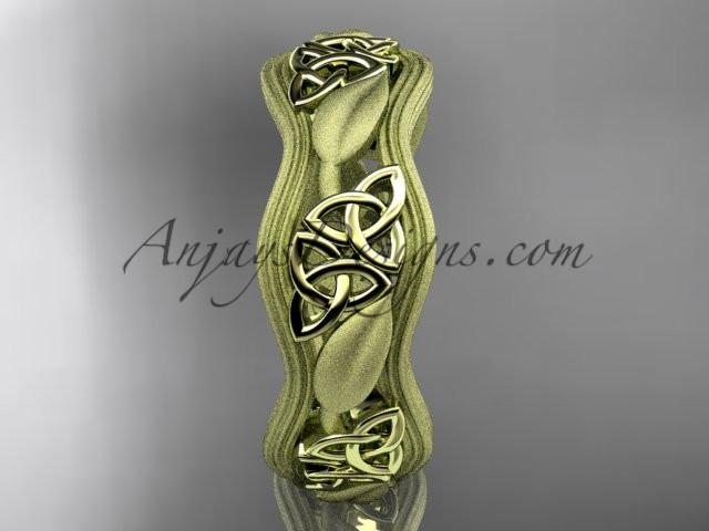 14kt yellow gold celtic trinity knot wedding band, engagement ring CT7504GM - AnjaysDesigns