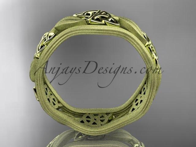 14kt yellow gold celtic trinity knot wedding band, engagement ring CT7504GM - AnjaysDesigns