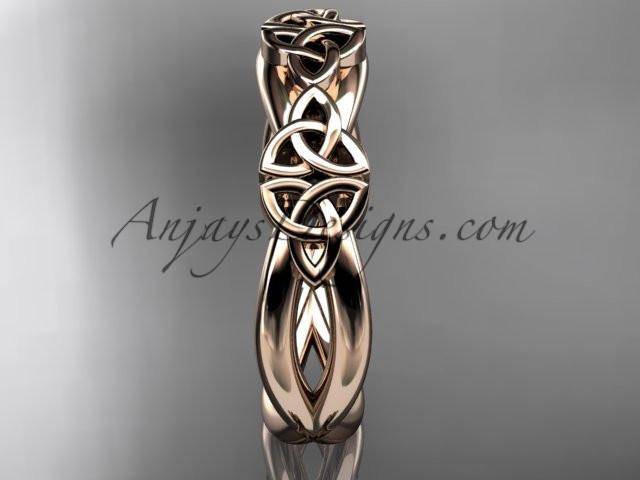 14kt rose gold celtic trinity knot wedding band, engagement ring CT7505G - AnjaysDesigns