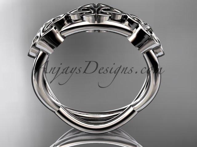 platinum celtic trinity knot wedding band, engagement ring CT7505G - AnjaysDesigns