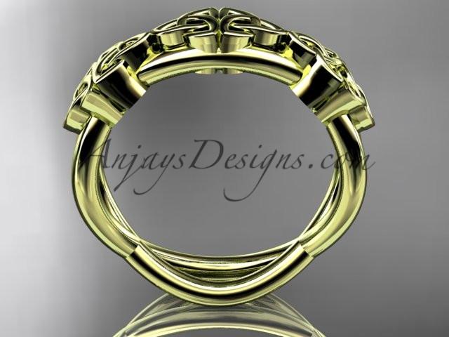 14kt yellow gold celtic trinity knot wedding band, engagement ring CT7505G - AnjaysDesigns