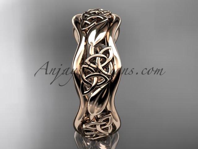 14kt rose gold celtic trinity knot wedding band, engagement ring CT7506G - AnjaysDesigns