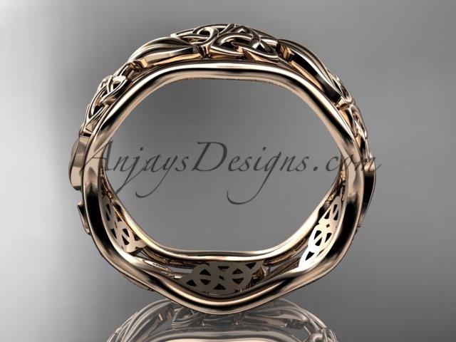 14kt rose gold celtic trinity knot wedding band, engagement ring CT7506G - AnjaysDesigns