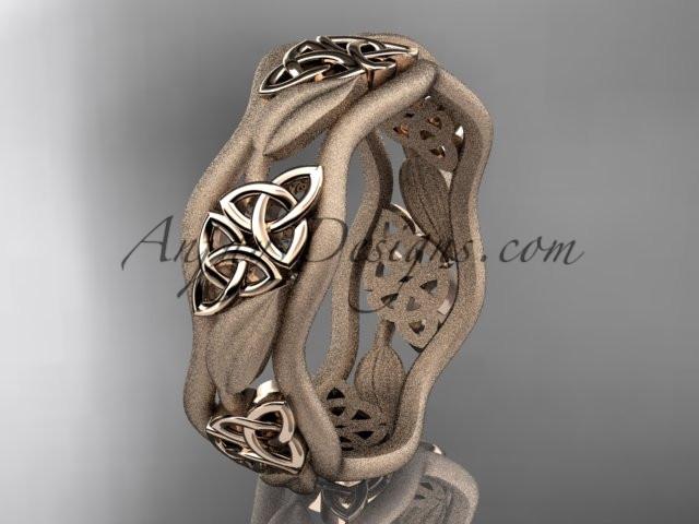14kt rose gold celtic trinity knot wedding band, engagement ring CT7506GM - AnjaysDesigns