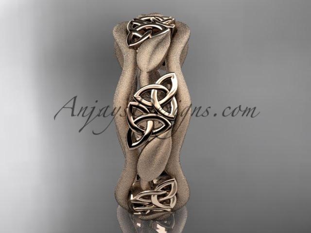 14kt rose gold celtic trinity knot wedding band, engagement ring CT7506GM - AnjaysDesigns
