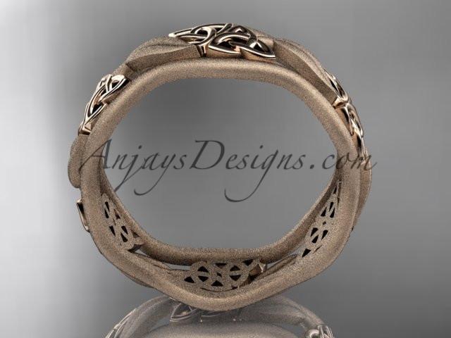 14kt rose gold celtic trinity knot wedding band, engagement ring CT7506GM - AnjaysDesigns
