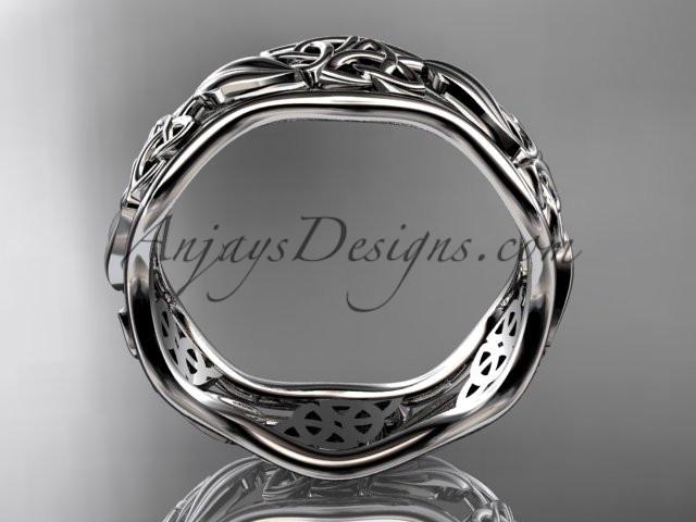 platinum celtic trinity knot wedding band, engagement ring CT7506G - AnjaysDesigns