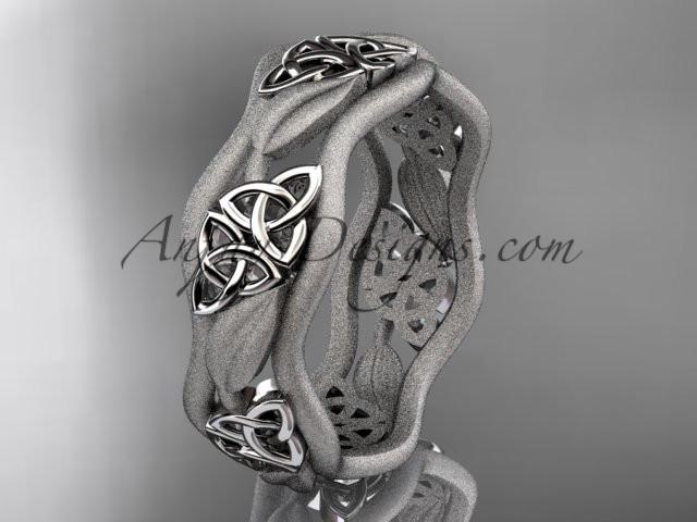 platinum celtic trinity knot wedding band, engagement ring CT7506GM - AnjaysDesigns