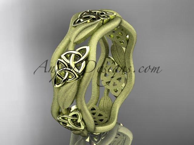 14kt yellow gold celtic trinity knot wedding band, engagement ring CT7506GM - AnjaysDesigns
