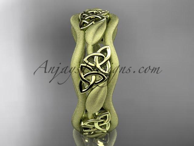 14kt yellow gold celtic trinity knot wedding band, engagement ring CT7506GM - AnjaysDesigns