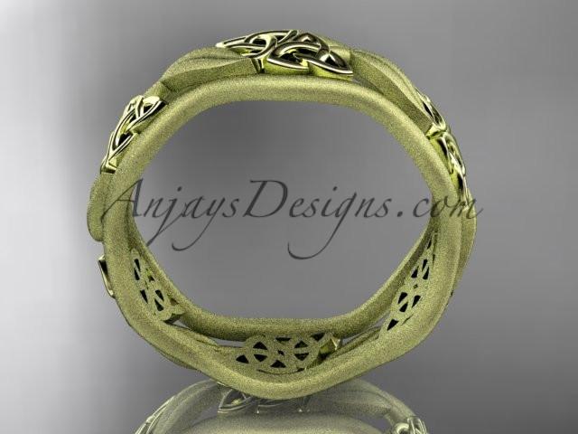 14kt yellow gold celtic trinity knot wedding band, engagement ring CT7506GM - AnjaysDesigns