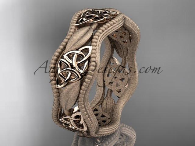 14kt rose gold celtic trinity knot wedding band, engagement ring CT7508GM - AnjaysDesigns