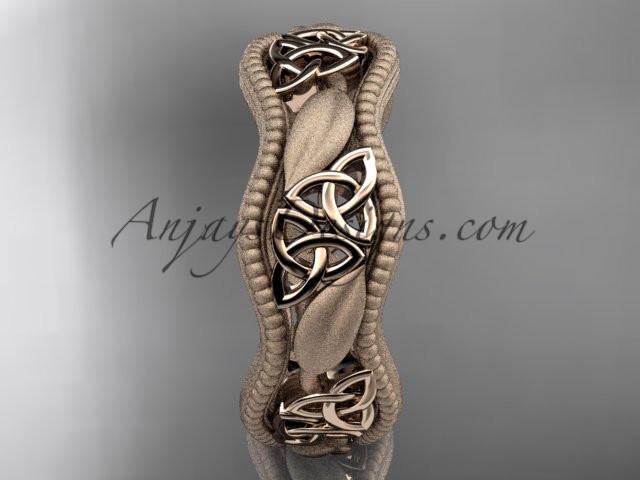 14kt rose gold celtic trinity knot wedding band, engagement ring CT7508GM - AnjaysDesigns