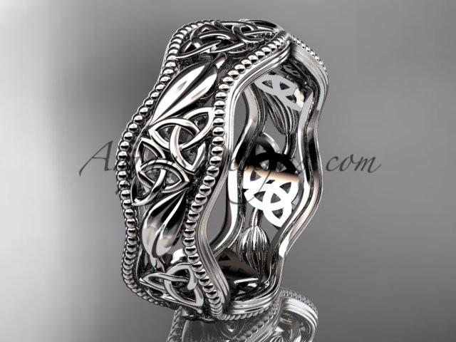 platinum celtic trinity knot wedding band, engagement ring CT7508G - AnjaysDesigns