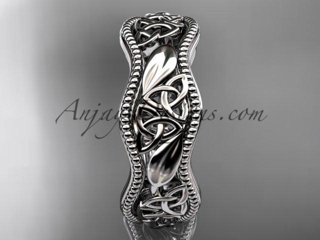 platinum celtic trinity knot wedding band, engagement ring CT7508G - AnjaysDesigns