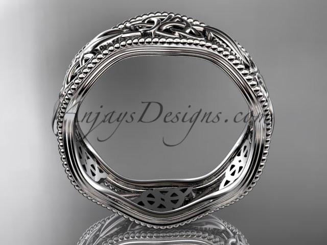 platinum celtic trinity knot wedding band, engagement ring CT7508G - AnjaysDesigns