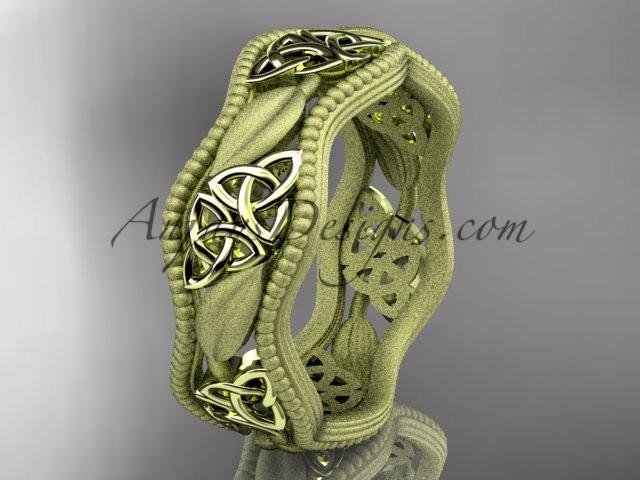 14kt yellow gold celtic trinity knot wedding band, engagement ring CT7508GM - AnjaysDesigns