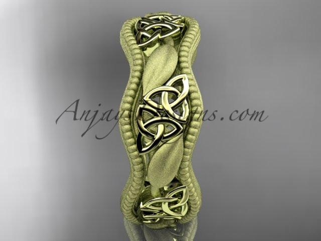 14kt yellow gold celtic trinity knot wedding band, engagement ring CT7508GM - AnjaysDesigns