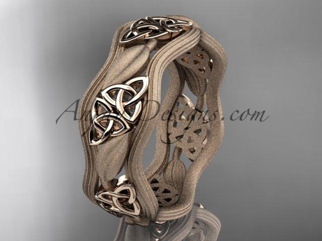 14kt rose gold celtic trinity knot wedding band, engagement ring CT7510GM - AnjaysDesigns