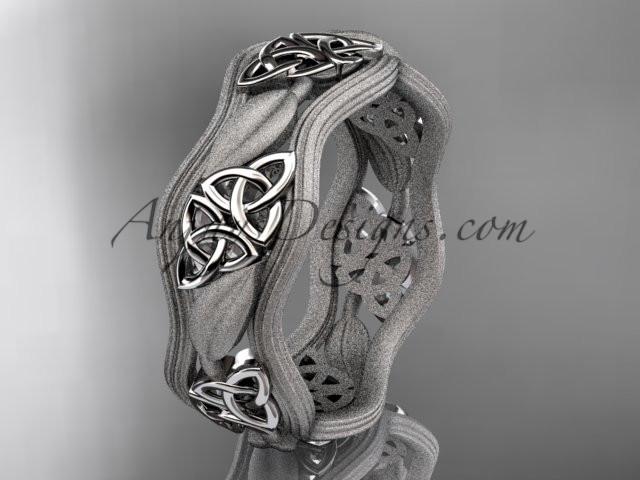 platinum celtic trinity knot wedding band, engagement ring CT7510GM - AnjaysDesigns