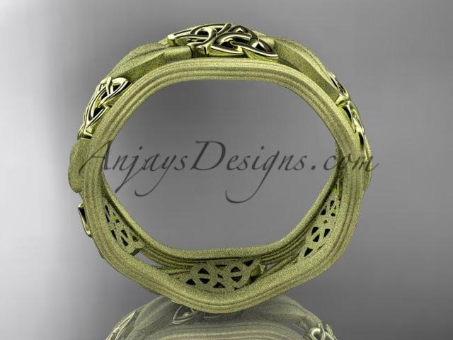 14kt yellow gold celtic trinity knot wedding band, engagement ring CT7510GM - AnjaysDesigns
