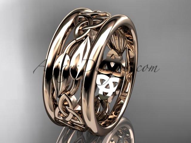 14kt rose gold celtic trinity knot wedding band, engagement ring CT7511G - AnjaysDesigns