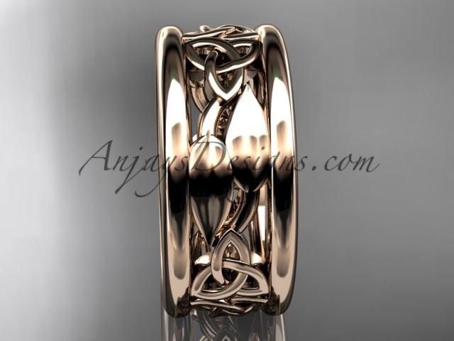 14kt rose gold celtic trinity knot wedding band, engagement ring CT7511G - AnjaysDesigns