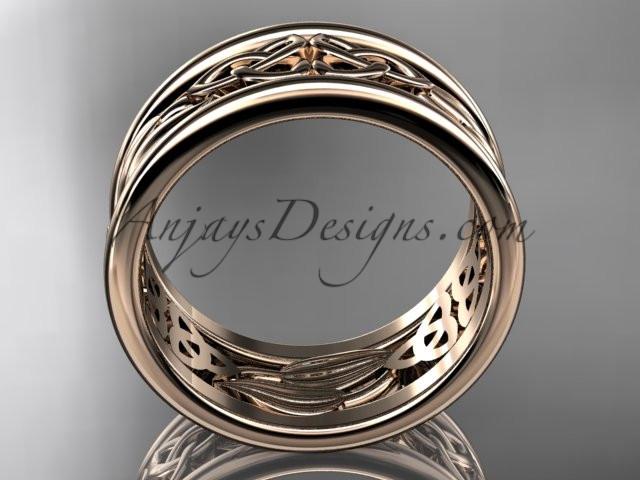 14kt rose gold celtic trinity knot wedding band, engagement ring CT7511G - AnjaysDesigns