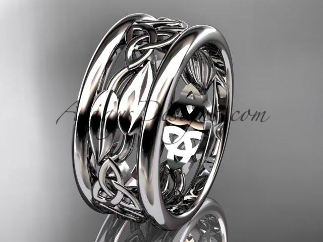 platinum celtic trinity knot wedding band, engagement ring CT7511G - AnjaysDesigns