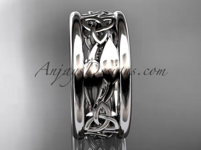 14kt white gold celtic trinity knot wedding band, engagement ring CT7511G - AnjaysDesigns
