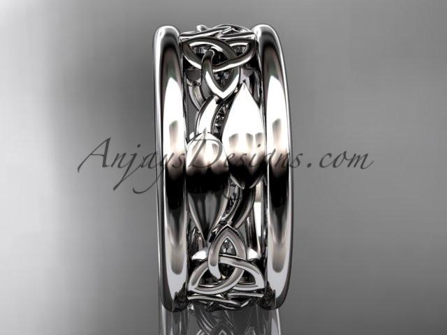 platinum celtic trinity knot wedding band, engagement ring CT7511G - AnjaysDesigns