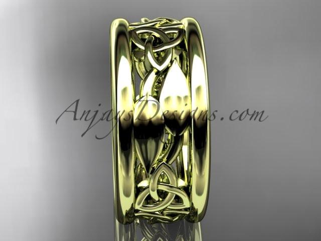 14kt yellow gold celtic trinity knot wedding band, engagement ring CT7511G - AnjaysDesigns