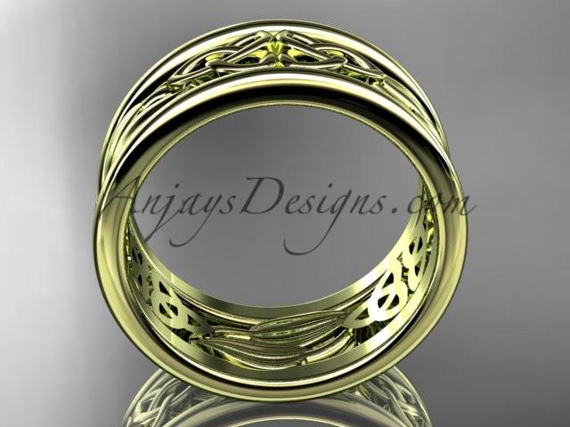14kt yellow gold celtic trinity knot wedding band, engagement ring CT7511G - AnjaysDesigns