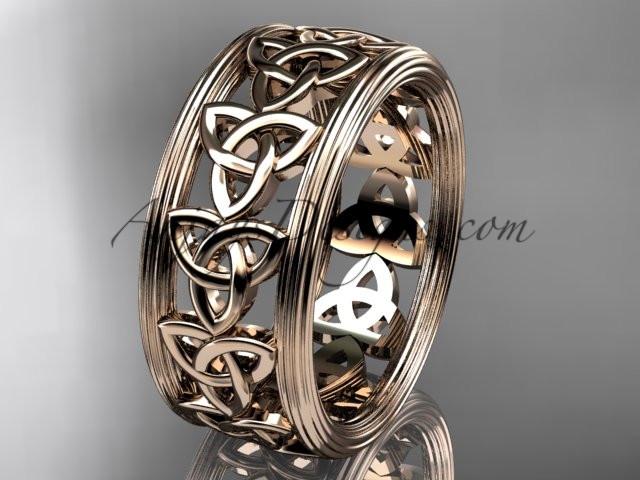 14kt rose gold celtic trinity knot wedding band, engagement ring CT7513G - AnjaysDesigns