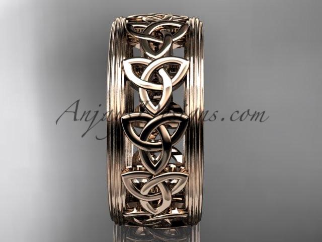 14kt rose gold celtic trinity knot wedding band, engagement ring CT7513G - AnjaysDesigns