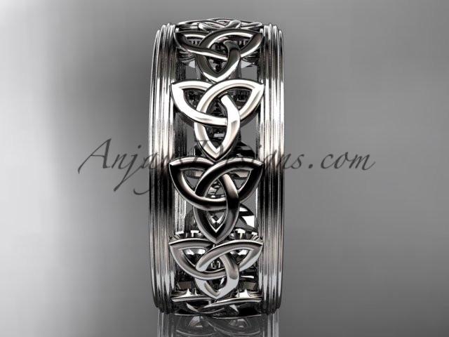 platinum celtic trinity knot wedding band, engagement ring CT7513G - AnjaysDesigns