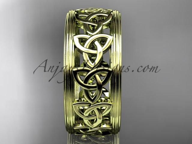 14kt yellow gold celtic trinity knot wedding band, engagement ring CT7513G - AnjaysDesigns