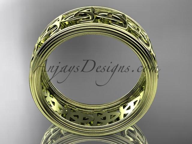 14kt yellow gold celtic trinity knot wedding band, engagement ring CT7513G - AnjaysDesigns