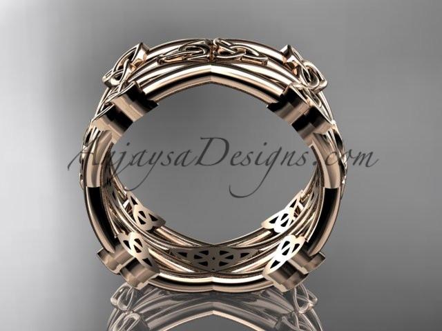 14kt rose gold celtic trinity knot wedding band, engagement ring CT7517G - AnjaysDesigns