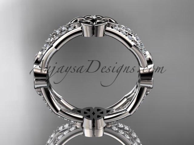 platinum diamond celtic trinity knot wedding band, triquetra ring, engagement ring CT7518B - AnjaysDesigns
