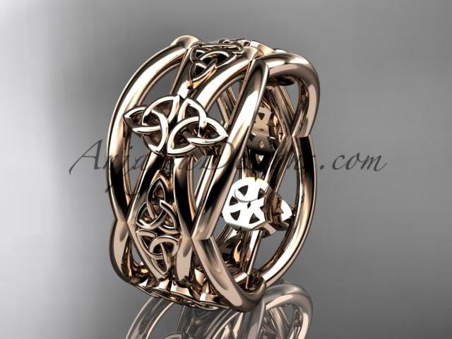 14kt rose gold celtic trinity knot wedding band, engagement ring CT7519G - AnjaysDesigns