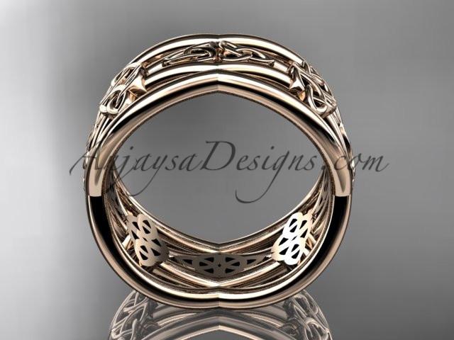 14kt rose gold celtic trinity knot wedding band, engagement ring CT7519G - AnjaysDesigns