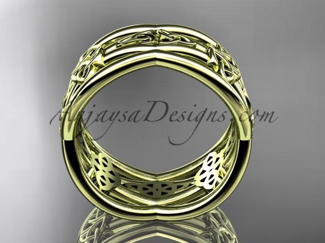 14kt yellow gold celtic trinity knot wedding band, engagement ring CT7519G - AnjaysDesigns