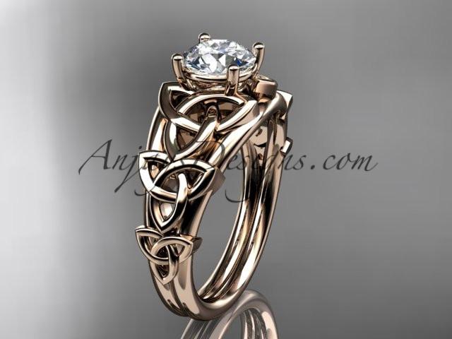 14kt rose gold celtic trinity knot engagement ring , wedding ring CT765 - AnjaysDesigns
