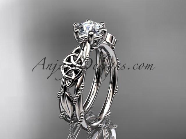platinum celtic trinity knot engagement ring , wedding ring CT766 - AnjaysDesigns
