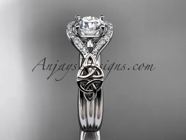 platinum celtic trinity knot engagement ring ,diamond wedding ring CT785 - AnjaysDesigns